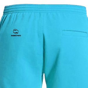 Pantalones cortos de lana 100% de algodón lisos para hombre, pantalones cortos de moda esenciales para hombre con cintura elástica, pantalones cortos informales de lana personalizados para hombre - Product Image 6