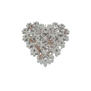 Ornement mural décoratif en forme de cœur en fer et métal de couleur grise pour la maison et la décoration de Noël en vrac faits à la main - Product Image 6