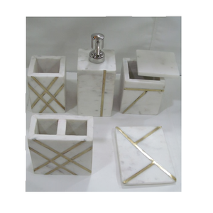 Distributeur de savon en marbre élégant pompe à lotion de savon pour les mains rechargeable accessoire de cuisine de salle de bain minimaliste de luxe - Product Image 1