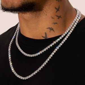 Haute qualité élégant 925 en argent Sterling 5MM Moissanite Tennis chaîne collier diamant corps bijoux pour mariages hip-hop fêtes - Product Image 4