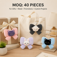 Ornement en peluche personnalisé en gros, 10 cm, accessoire animalier doux personnalisé avec logo et emballage