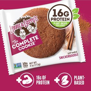 Lenny & Larry's Complete <b>Protein</b> Cookie, [Snickerdoodle], Chewy Soft Baked, 16g Plant <b>Protein</b>, 4 Ounce Cookie (Pack of 12) - Product Image 2