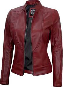 SAMAVIA Leather Jacket Women Trendy Real Lambskin Vintage Style Women's Leather Jacket <b>Genuine</b> Cow Leather Jacket For Women - Product Image 2