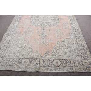 Tapis turc vintage 6,6x10,6 pi (202x322 cm), tapis uni gris orange - Product Image 5