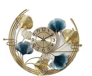 Reloj Art Deco de pared de salón, reloj de luz silencioso Led creativo, reloj de pared de vidrio templado de grano de Metal - Product Image 3