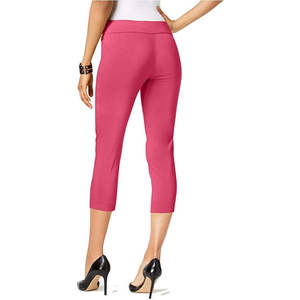 Pantaloni Capri Rosa da Donna Alfani a Vita Alta, Effetto Contenitivo, Senza Cuciture, in Velluto a Coste, Stile Matita, Taglia 14 Petite - Product Image 2