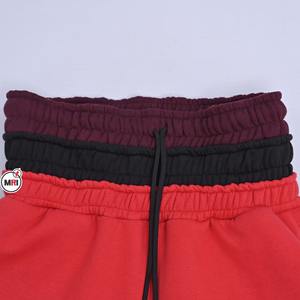 Unisex Mid-Waist <b>Drawstring</b> Straight Wide-Leg Pants Oversized French Terry Flared <b>Trouser</b> Distressed High Quality Lightweight - Product Image 6