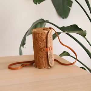 Bolso de mano redondo natural de ratán a bajo precio, bolsos de mano de alta calidad en venta, bolsos de mano tejidos de primera calidad. - Product Image 6