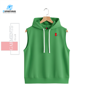 <b>Men</b> Solid <b>Sleeveless</b> <b>Hoodie</b> Custom Fleece Pullover 100% Cotton Winter | OEM ODM Gym Streetwear <b>Hoodie</b> Vest - Product Image 6