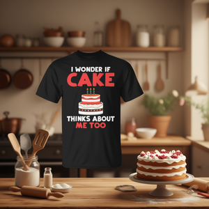 Je me demande si le gâteau se souvient de moi aussi - T-shirt avec motif de gâteau et de pâtisserie - Product Image 3