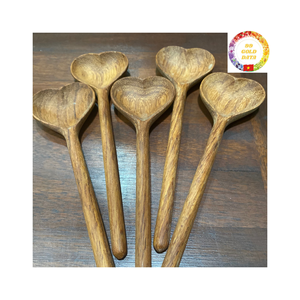 Cuillère en bois écologique de haute qualité avec motif coeur fabriquée par des artisans vietnamiens qualifiés, parfaite pour les cadeaux ou un usage quotidien - Product Image 4