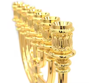 Customized Sizes Stylish Metal Eco-Friendly Christmas Menorah <b>Candle</b> Holder 7 <b>Candles</b> Handmade Heavy Base Perfect by Decor Impex - Product Image 4