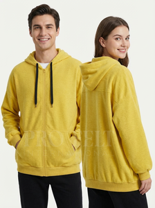 Sweat-shirts à capuche en coton et polyester surdimensionnés, vente en gros, vêtements de rue, sweat-shirt décontracté avec fermeture éclair, nouveau sweat-shirt en polaire pour l'hiver et l'automne - Product Image 2