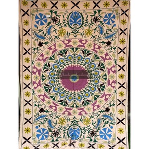 Courtepointes ouzbek Suzani durables toutes saisons décor à la maison couvre-lits cousu à la main coton brodé literie salon toute l'année - Product Image 1