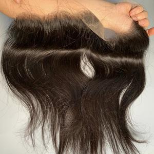 Cuticule brute vietnamienne alignée extension de cheveux humains vierges fermetures de dentelle frontales Remy corps vague naturelle fermeture de dentelle frontales - Product Image 1