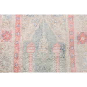 พรมวินเทจ พรมขนาดเล็ก 1.9x3 ฟุต พรมลายเรขาคณิตสีเขียว - Product Image 4