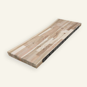 Estantes flotantes de madera de acacia Revestimiento de pared con junta de dedo para muebles para el hogar Venta al por mayor de fábrica de Vietnam para decoración de apartamentos - Product Image 2