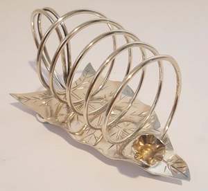 Support de pain toast à cinq barres en feuille d'argent moderne pour morceaux de pain accessoires de cuisine rangement et organisation à domicile supports à toasts - Product Image 1