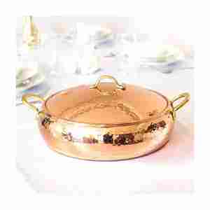 Forte demande Prix raisonnable Plat à riz de luxe écologique Pot de service en cuivre Couleur et logo personnalisés Ensemble de cuisine - Product Image 2