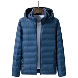 แจ็กเก็ตขนเป็ดมีฮู้ดสำหรับผู้ชาย, แจ็คเก็ตขนเป็ดกันลมหมวกถอดออกได้น้ำหนักเบาเสื้อโค้ทผู้ชาย - Product Image 6