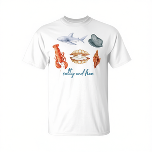 T-shirt da donna Y2K con conchiglie e fauna marina, stile estivo da spiaggia, ideale per promozioni - Product Image 2