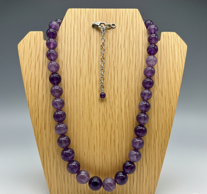 Top vente collier de perles d'améthyste naturelle pour les femmes 18 pouces argent 925 serrure noué à la main Design accessoire de mode à la mode cadeau - Product Image 6