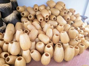 Pendentif en osier fait à la main salle à manger lustre économie d'énergie abat-jour cadres nuances pour Villa tissé à la main éclairage couvre - Product Image 4