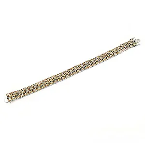 Pulsera de tenis clásica con cristales de imitación engastados en canal, joyería unisex para uso diario - Product Image 2