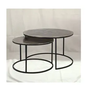 Black High Quality Round Shape Side Tables For Living Room And Bed Rooms Modern Side Table For Metal Fold Coffee Table