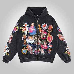 Sudadera con capucha con estampado Funky de alta calidad para mujer, Sudadera con capucha de ganchillo de invierno con cremallera, característica antiarrugas, etiqueta personalizada, diseño sólido - Product Image 2