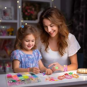 Kit de 600 Piezas para Hacer Pulseras Elásticas de Plástico ABS, Creativo, para Niñas, en Caja - Product Image 3