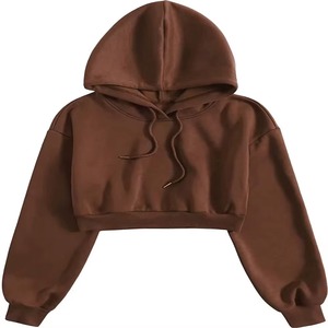 Sudadera Corta para Mujer, Tela de Primera Calidad, 100% Algodón, Servicio OEM, Diseño ODM, Sudadera Moderna con Logotipo Bordado en la Capucha - Product Image 1