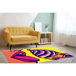 Tapis imprimé Pop Art abstrait pour femme, pour décoration moderne de la maison, tapis en velours - Product Image 5