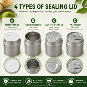 Wholesale Luxury Airtight Moisture-Proof Metal <b>Tin</b> Can Custom Printed Coffee Tea Matcha Containers Tinplate Matcha <b>Tin</b> Cans - Product Image 5