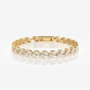 สร้อยข้อมือเพชรประดับแบบคลาสสิกทอง18K หรูหราและหรูหรา - Product Image 1