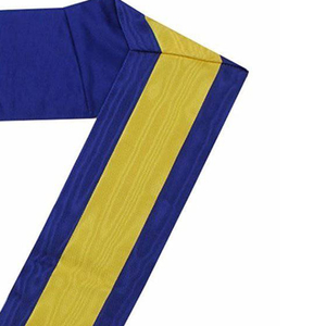 Rito Escocés Masónico Collar de 18 Grados de Cinta Moire Roja Totalmente Bordada a Mano Con Recorte Dorado - Product Image 5