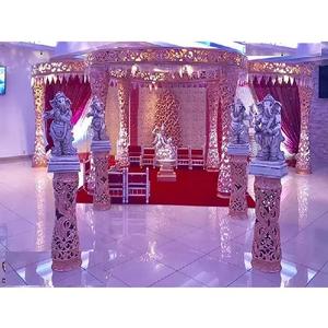 Attrayant Delizio Pilier De Mariage Mandap Décoration Nouveau Style De Mariage Fibre Delizio Mandap Ensemble Intérieur De Mariage Mandap Décor - Product Image 1