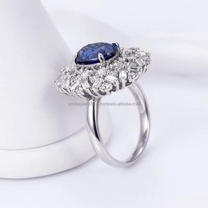 Popular gran oferta Baguette cónico y anillo de compromiso de moissanita de corte redondo para mujer en diamante de Plata de Ley 925 con Vvs - Product Image 2