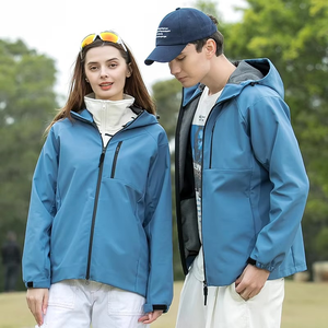 OEM chaqueta unisex Softshell con cremallera completa estilo casual impermeable al aire libre cortavientos capucha para otoño primavera hombres malla tejida superior - Product Image 3