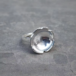 Venta caliente Anillo con forma de cuenco natural Anillo hecho a mano de plata esterlina 925 para mujeres Fabricación de fábrica de diseño único - Product Image 1