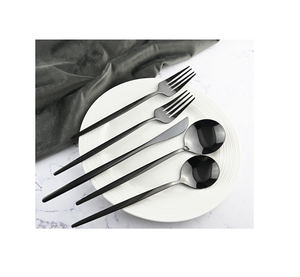 Noir Mat Couverts Hôtel Restaurant Dîner Ware 5 Pièces Cuillère En Acier Inoxydable Fabrication Prix Abordable - Product Image 3