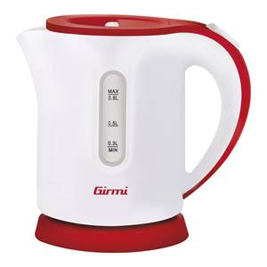 Hervidor Eléctrico Girmi de 1100W y 800ml en Blanco y Rojo BL1000, Público Objetivo Adultos - Product Image 1