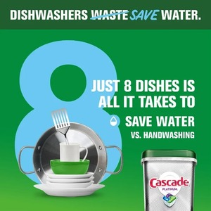 Cascade Platinum <b>Dishwasher</b> Pods, Action Pacs <b>Dishwasher</b> <b>Detergent</b>, <b>Dishwasher</b> Tabs, Fresh, 14 Count - Product Image 4