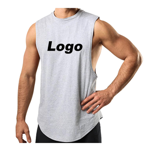 Débardeur de gym en coton sans manches pour hommes, gilet de musculation, maillot de corps pour le sport et l'entraînement avec logo personnalisé et service OEM - Product Image 1