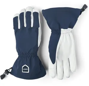 定制优质滑雪手套户外防风皮革滑雪手套低价冬季滑雪手套带定制标志