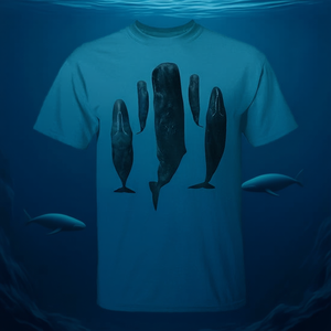 Camiseta con diseño de ballenas espermáticas durmiendo en el océano - Producto promocional - Product Image 3