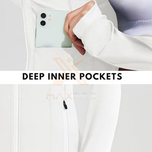Veste de yoga pour femme à col montant, respirante, écologique, grande taille, avec logo frontal, pour usage extérieur - Product Image 6