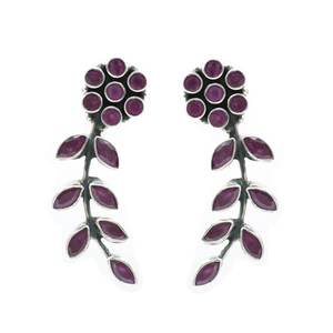 ต่างหูทับทิมธรรมชาติ925เงินสเตอร์ลิงน้ำหนักเบารูปทรงหยดน้ำเครื่องประดับงานแต่งงานที่หรูหรา - Product Image 2