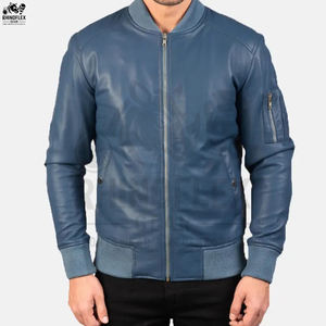 Veste en cuir et toile pour homme d'hiver, élégante, devant droit, taille et couleur personnalisables, haute qualité, antibactérienne, respirante, en polaire - Product Image 4