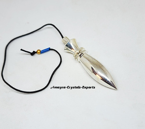 Beau pendule en métal plaqué argent pendule de radiesthésie à prix raisonnable Acheter chez Amayra Crystals Exports India - Product Image 5